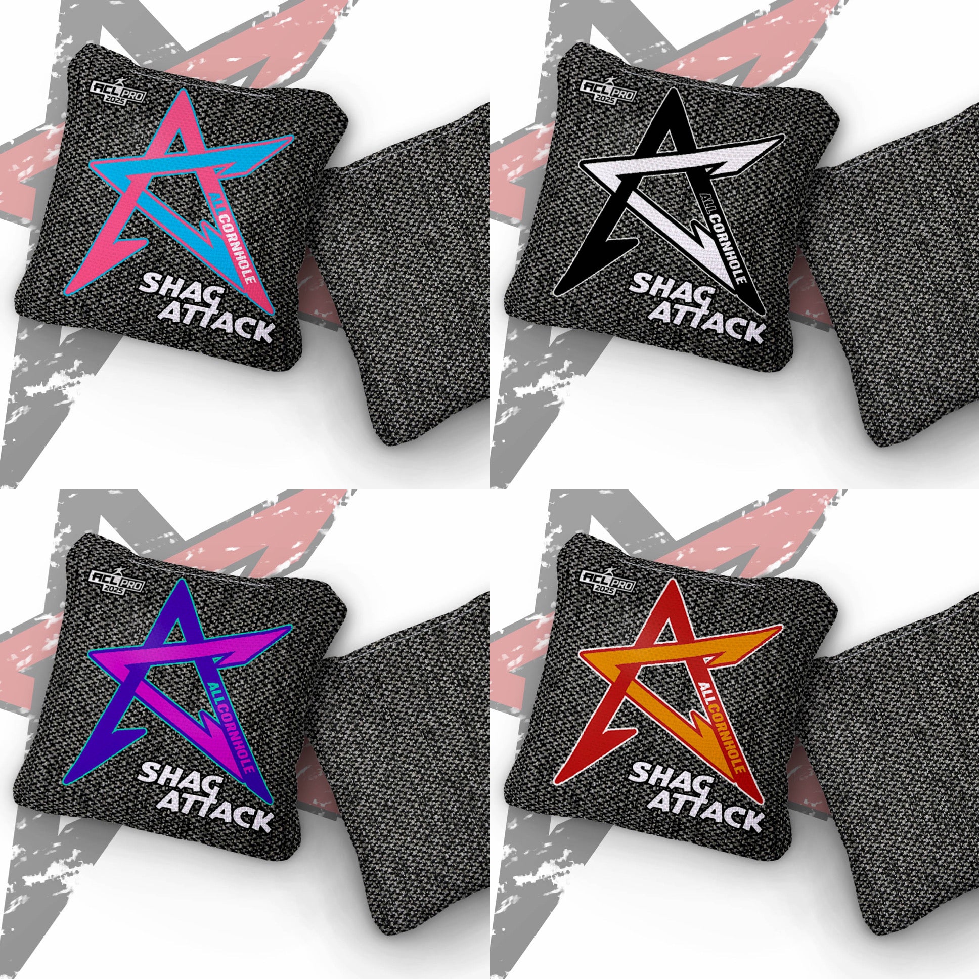 2025 Shag Attack - “Blackout” - ACL Pro Stamped Cornhole Bags - SET OF 4 BAGS