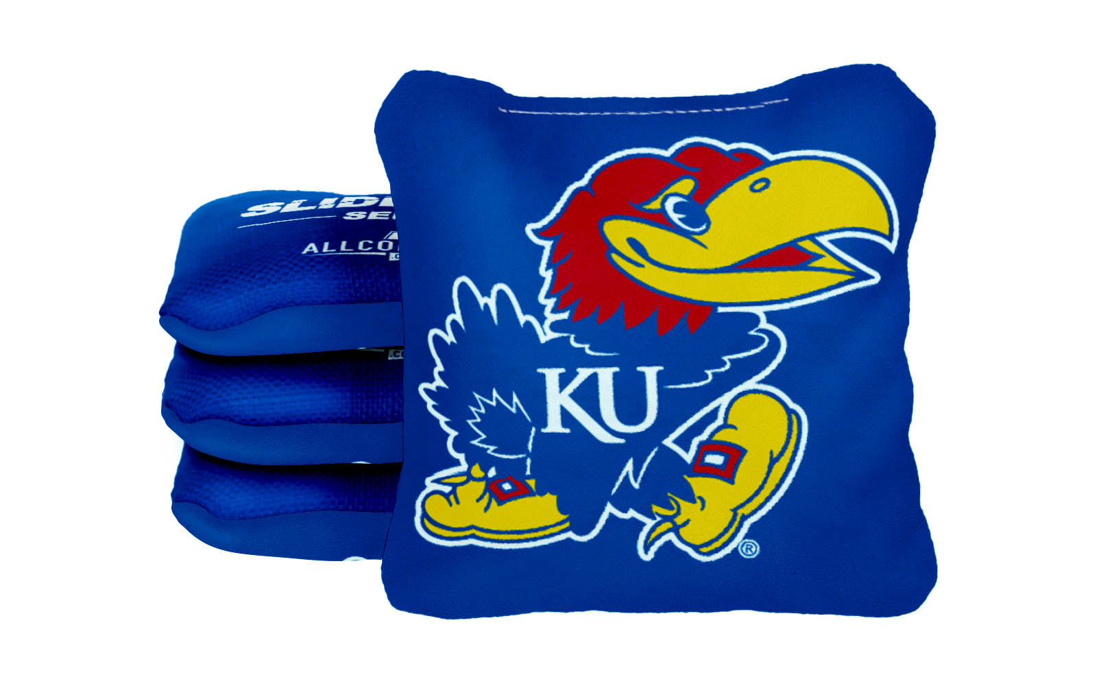 Officially Licensed Collegiate Cornhole Bags - Slide Rite - Set of 4 - University of Kansas