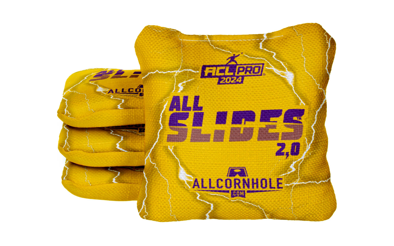 Officially Licensed Collegiate Cornhole Bags - All-Slide 2.0 - Set of 4 - Louisiana State University