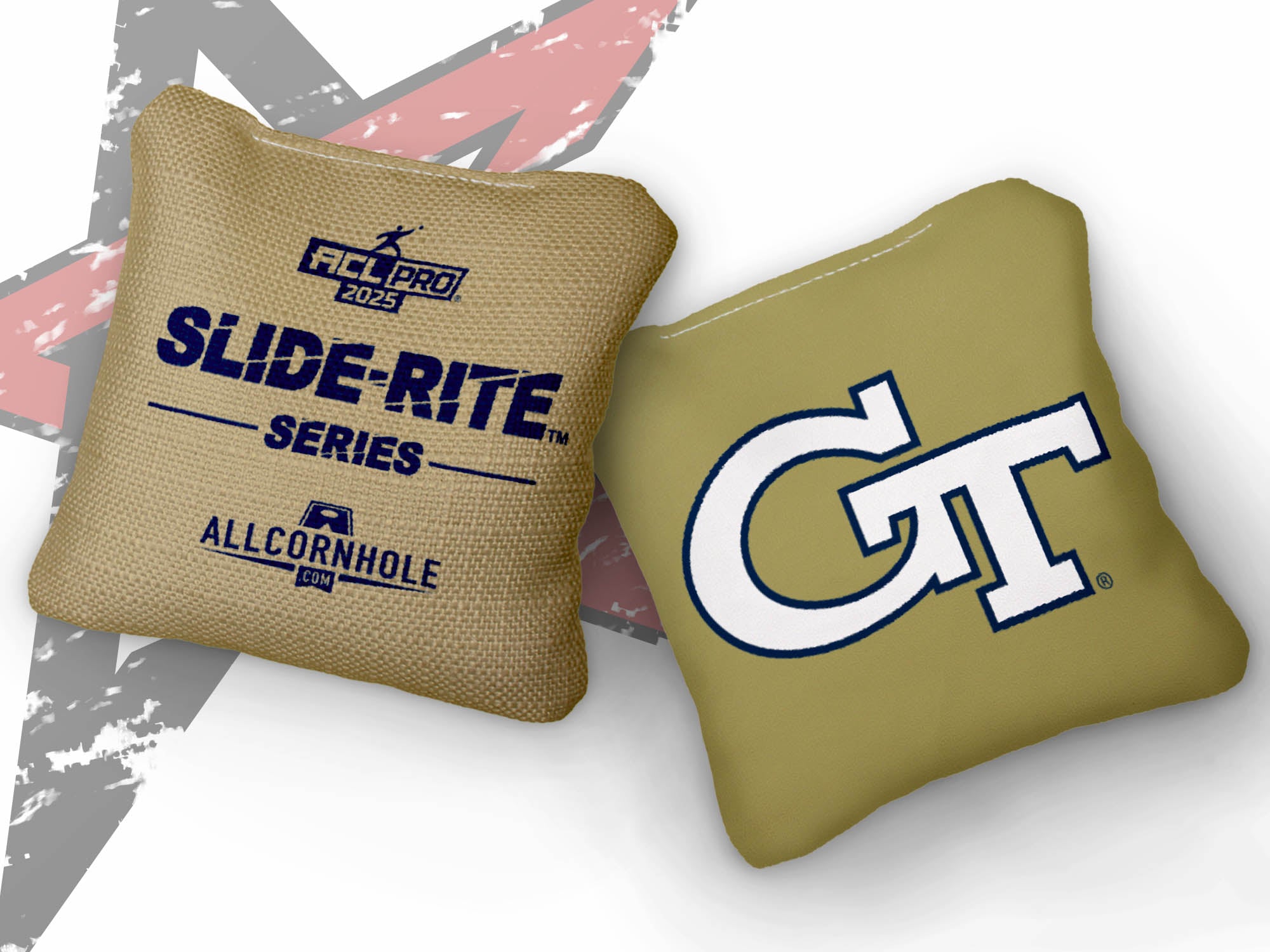 Officially Licensed Collegiate Cornhole Bags - Slide Rite - Set of 4 - Georgia Tech University