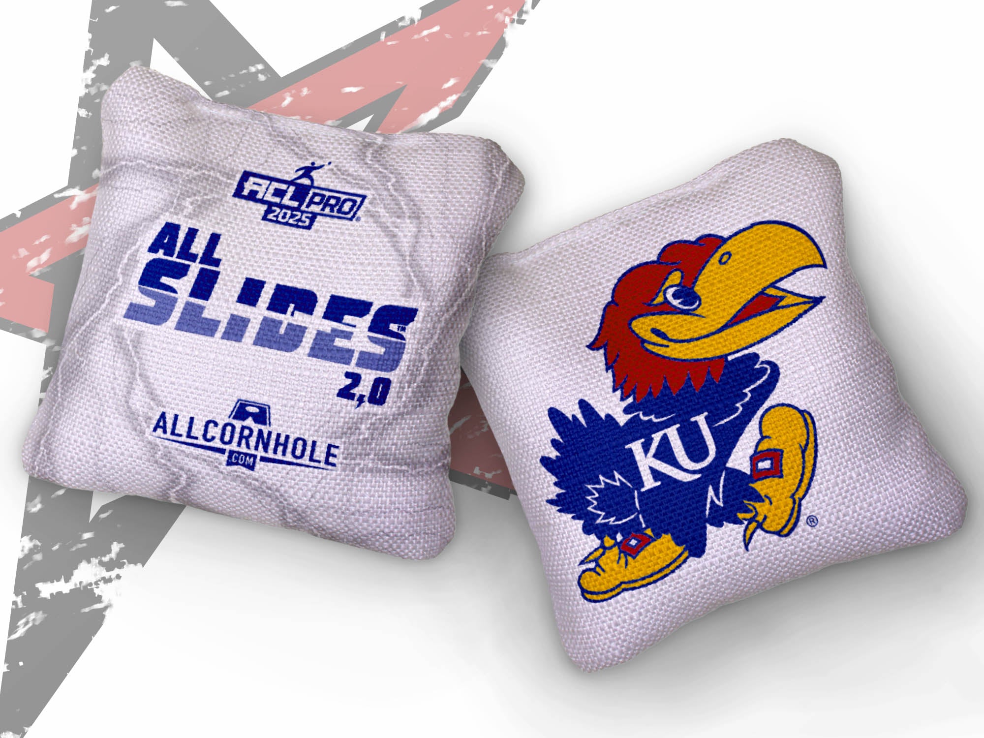 Officially Licensed Collegiate Cornhole Bags - All-Slide 2.0 - Set of 4 - University of Kansas