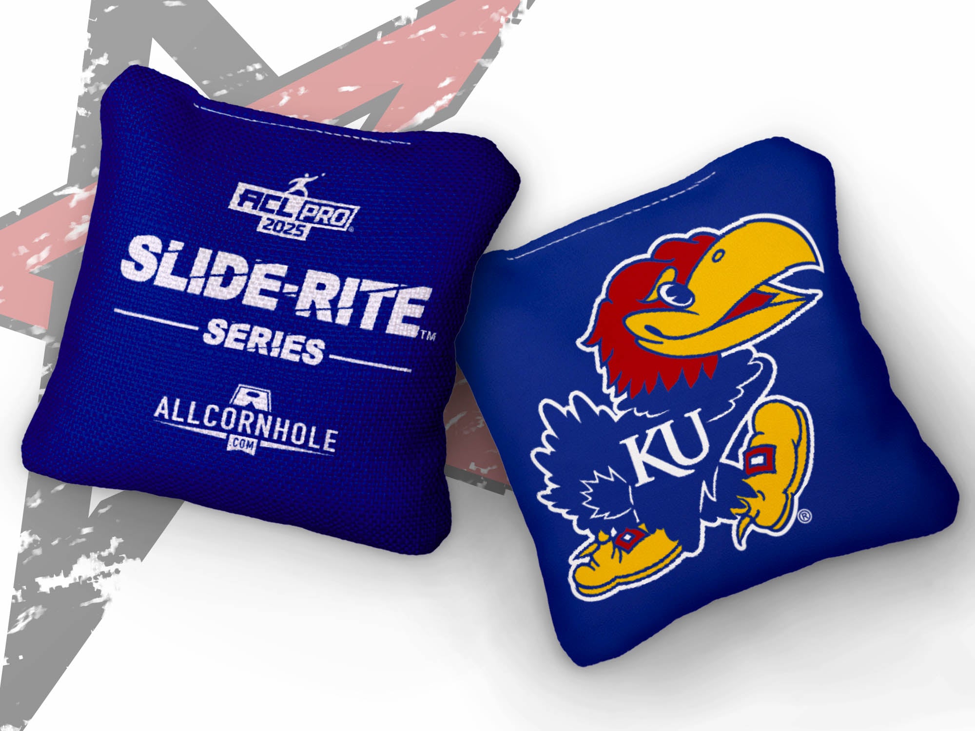 Officially Licensed Collegiate Cornhole Bags - Slide Rite - Set of 4 - University of Kansas