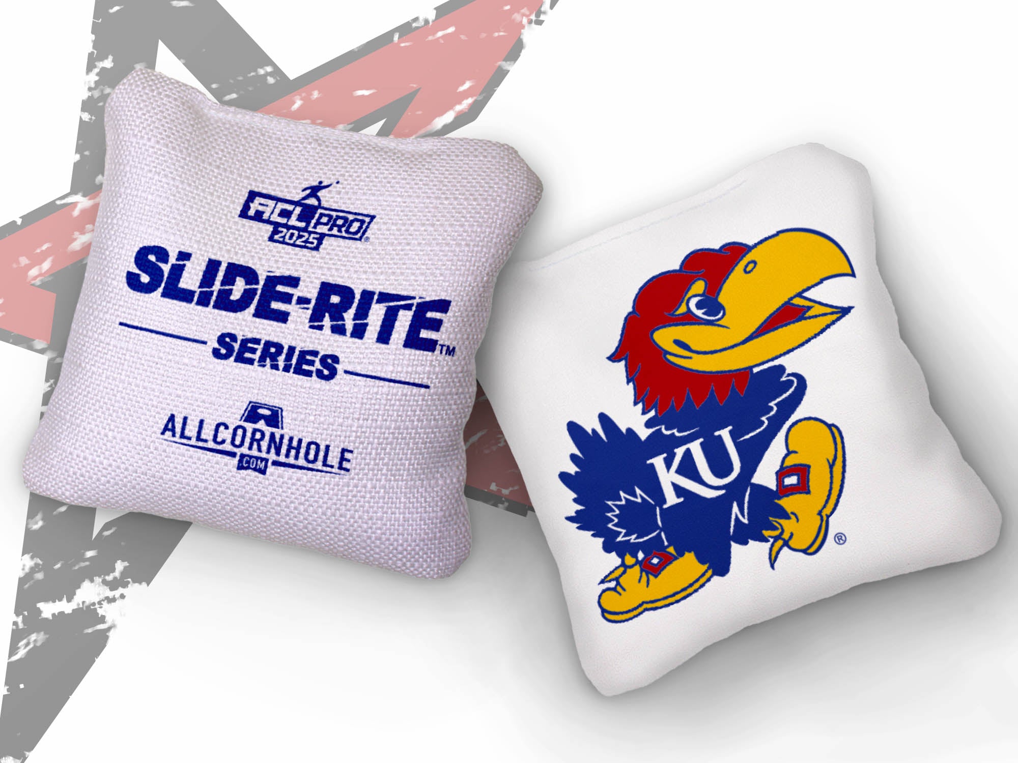 Officially Licensed Collegiate Cornhole Bags - Slide Rite - Set of 4 - University of Kansas