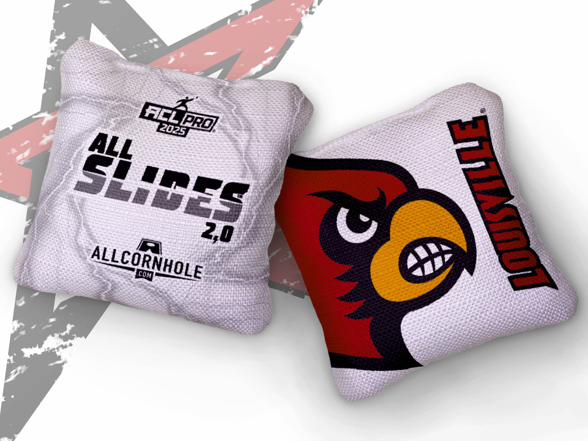 Officially Licensed Collegiate Cornhole Bags - All-Slide 2.0 - Set of 4 - University of Louisville