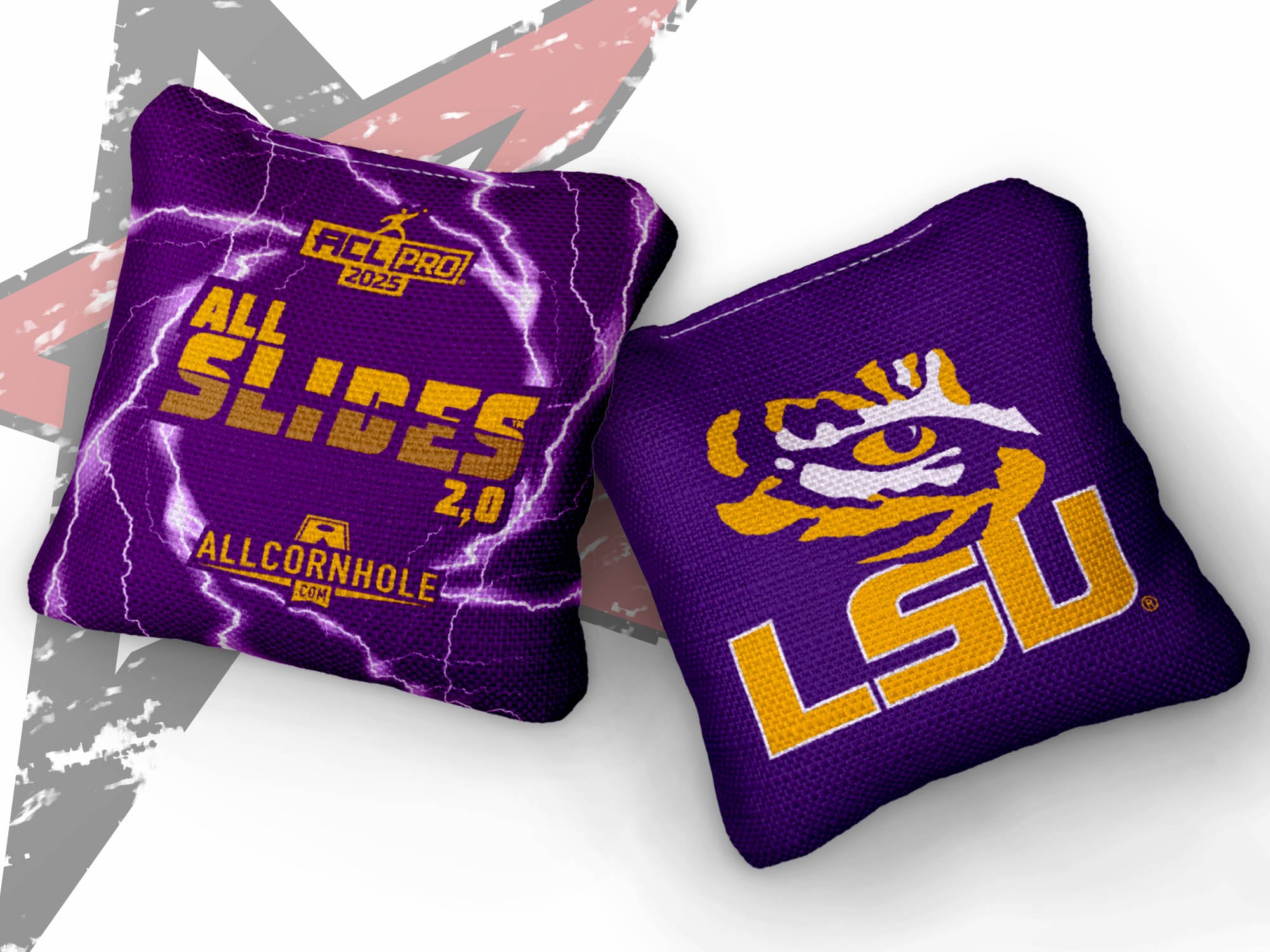 Officially Licensed Collegiate Cornhole Bags - All-Slide 2.0 - Set of 4 - Louisiana State University