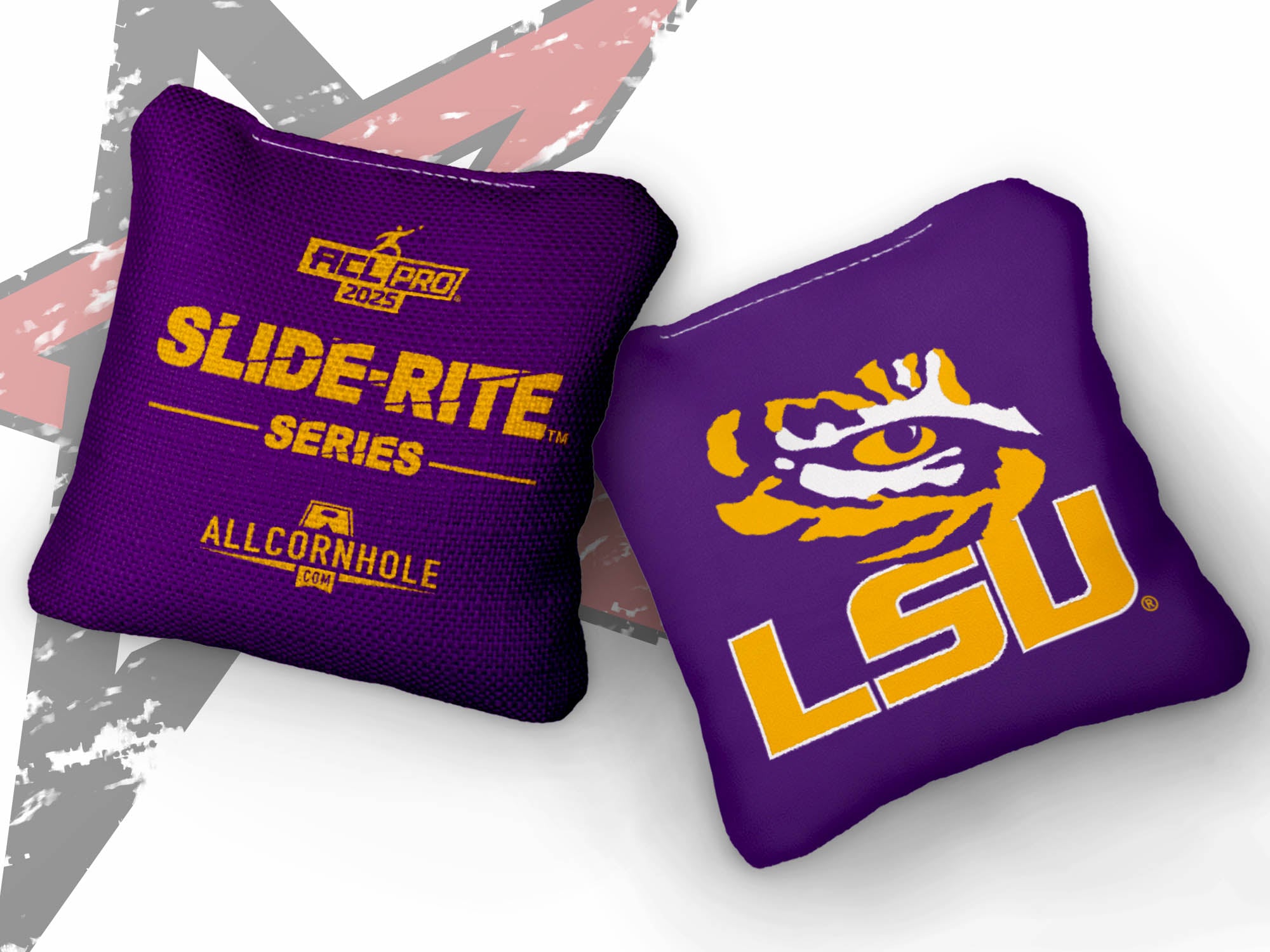 Officially Licensed Collegiate Cornhole Bags - Slide Rite - Set of 4 - Louisiana State University