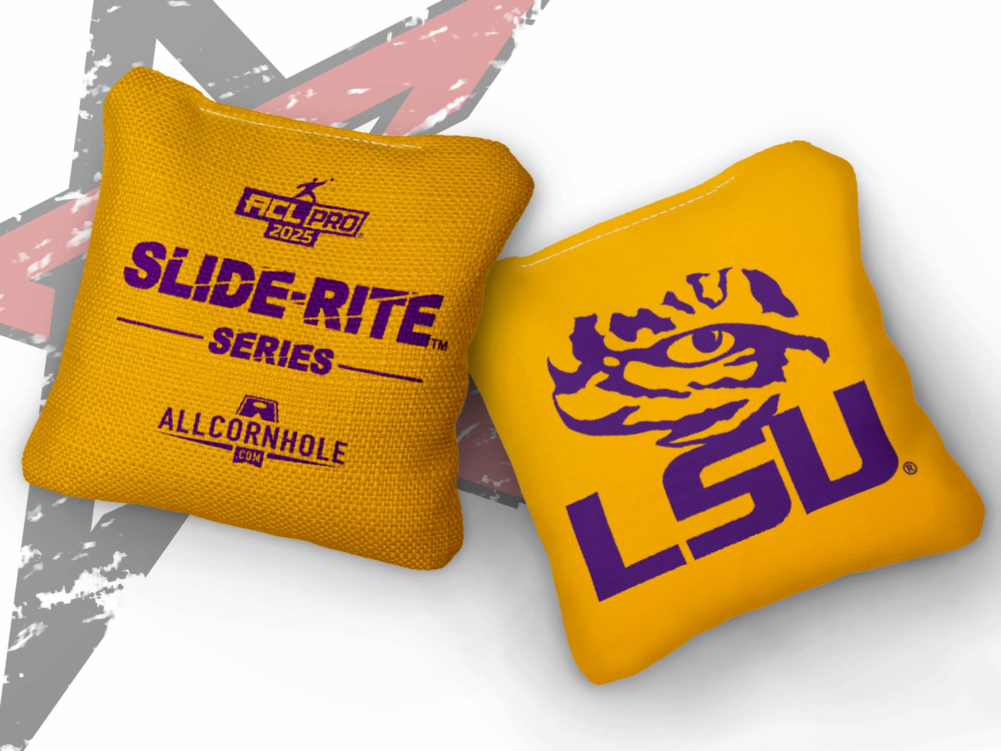 Officially Licensed Collegiate Cornhole Bags - Slide Rite - Set of 4 - Louisiana State University