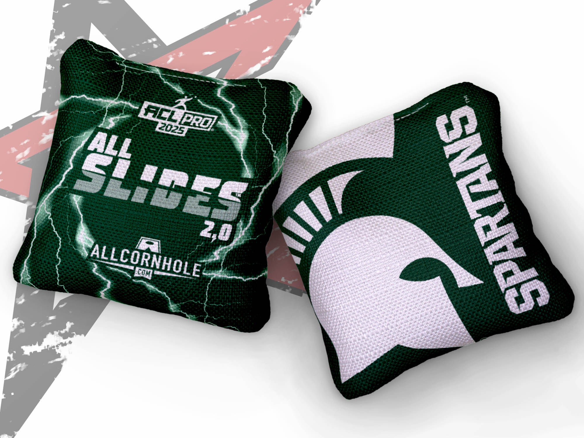 Officially Licensed Collegiate Cornhole Bags - All-Slide 2.0 - Set of 4 - Michigan State University