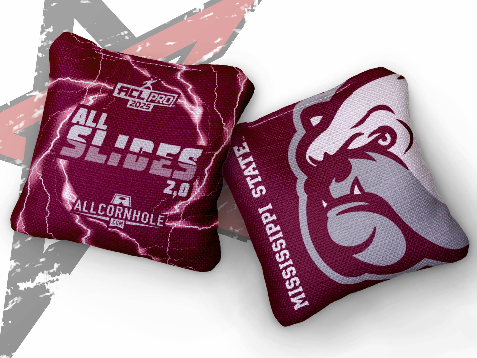 Officially Licensed Collegiate Cornhole Bags - All-Slide 2.0 - Set of 4 - Mississippi State University