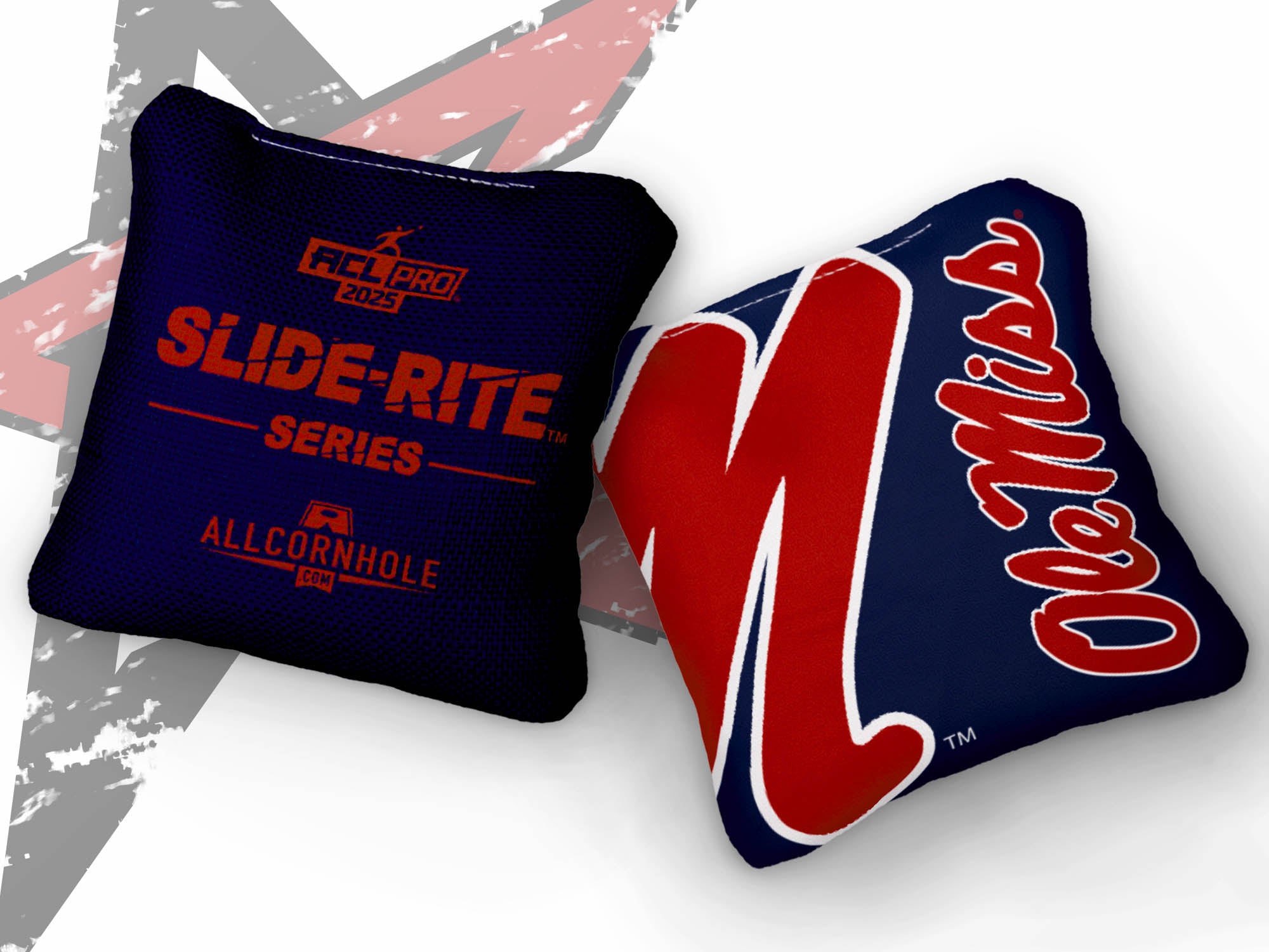 Officially Licensed Collegiate Cornhole Bags - Slide Rite - Set of 4 - University of Mississippi