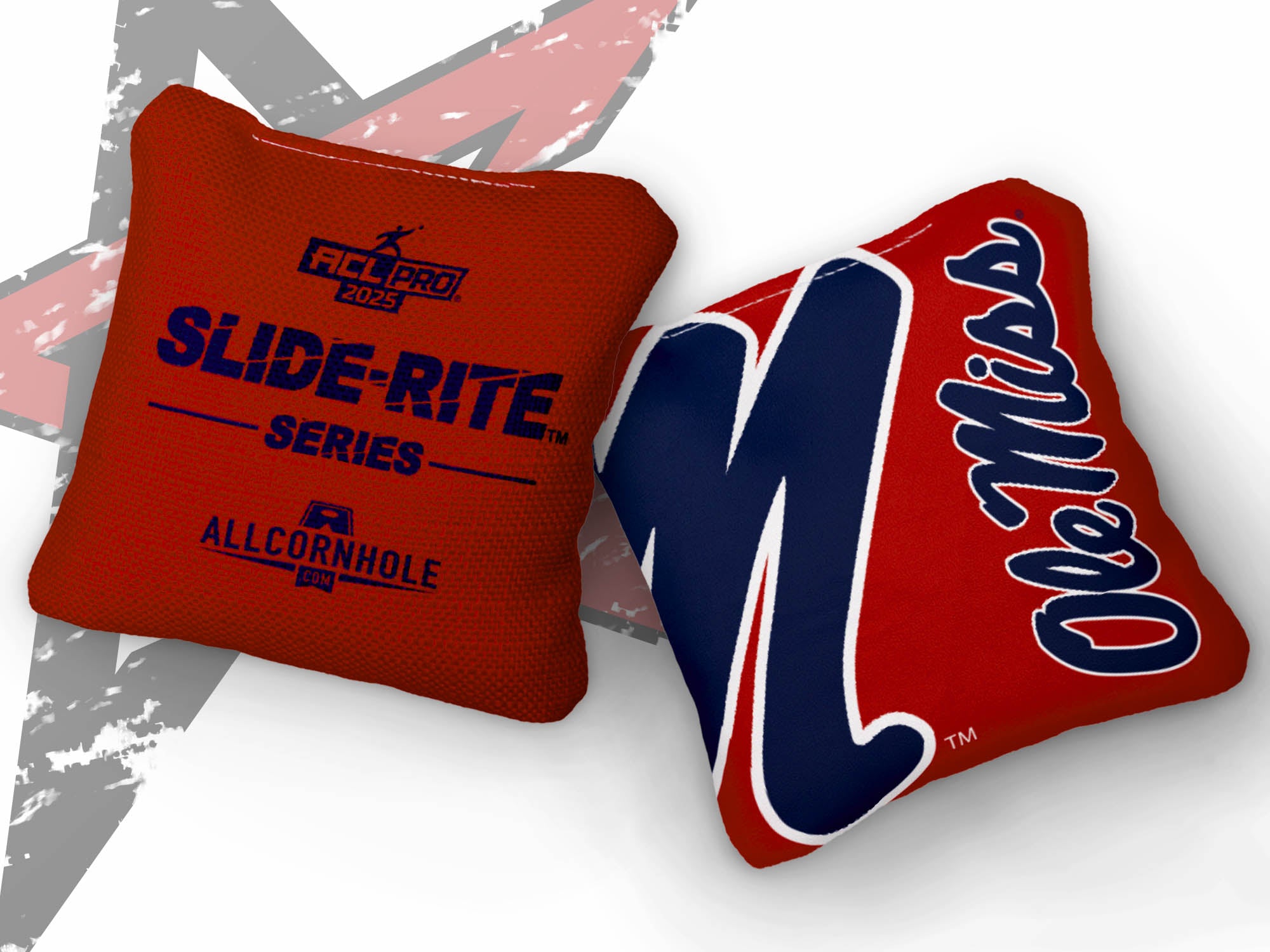 Officially Licensed Collegiate Cornhole Bags - Slide Rite - Set of 4 - University of Mississippi