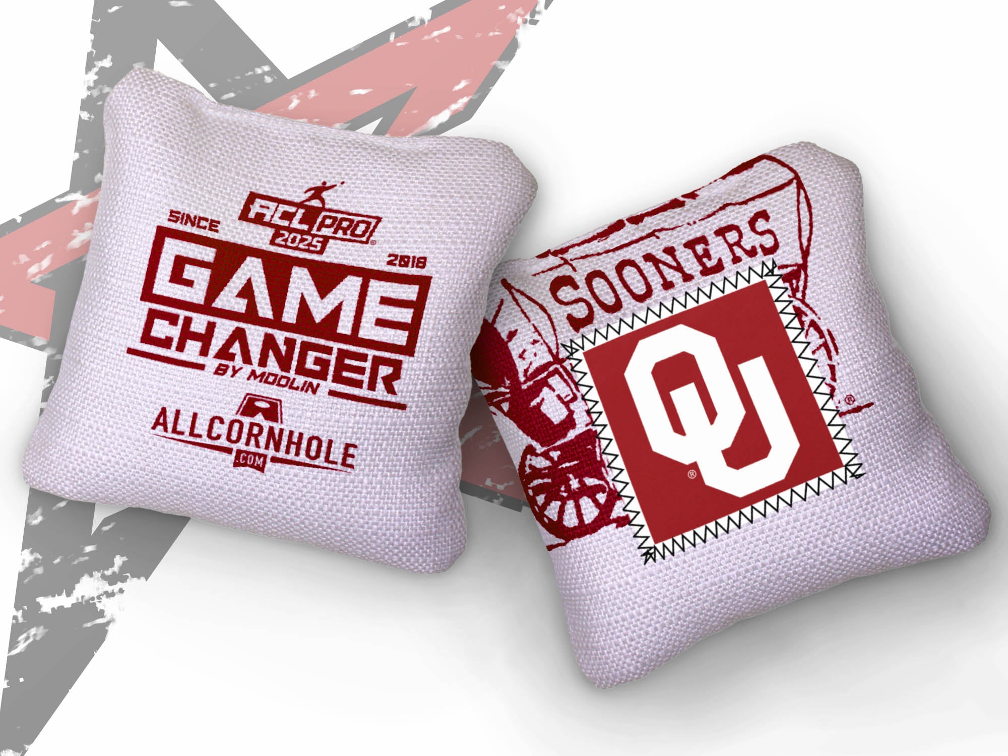 Officially Licensed Collegiate Cornhole Bags - Gamechangers - Set of 4 - Oklahoma University