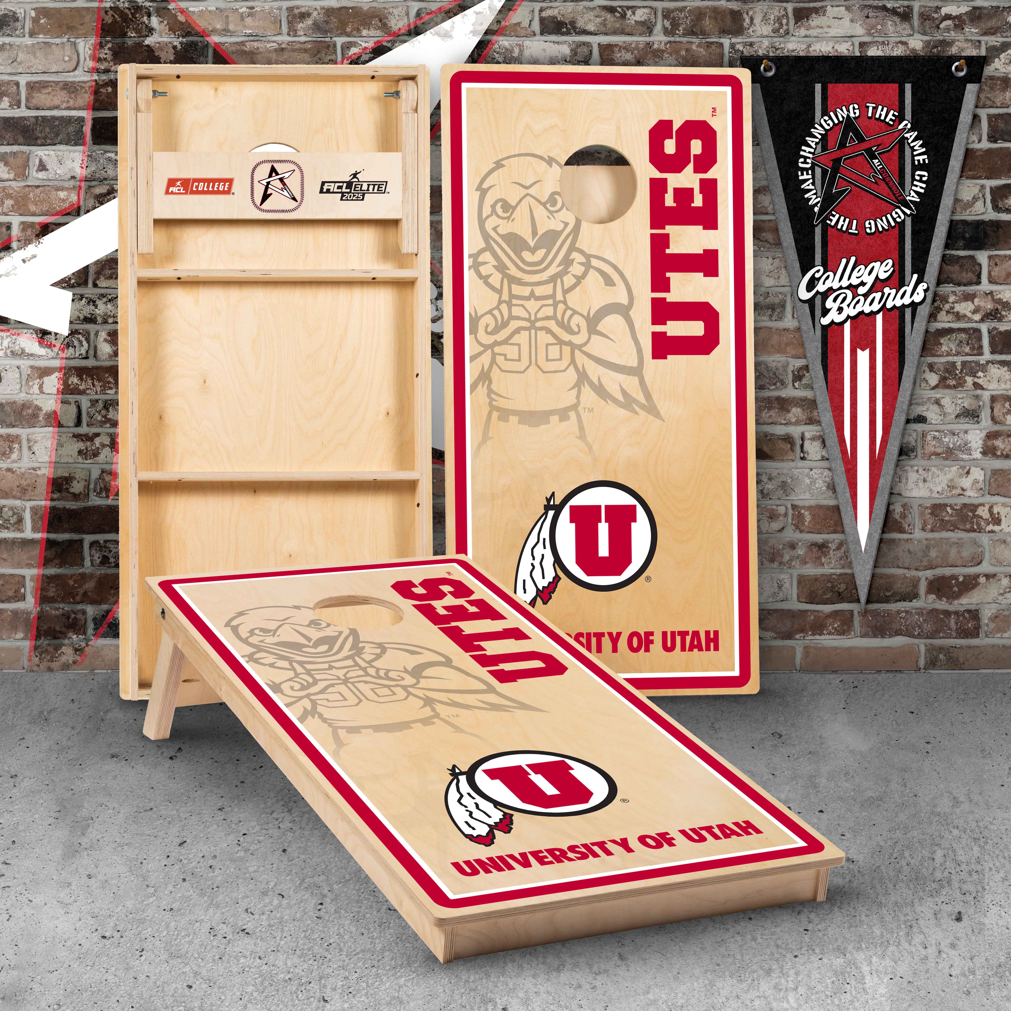 Officially Licensed Collegiate Cornhole Boards - UNIVERSITY OF UTAH