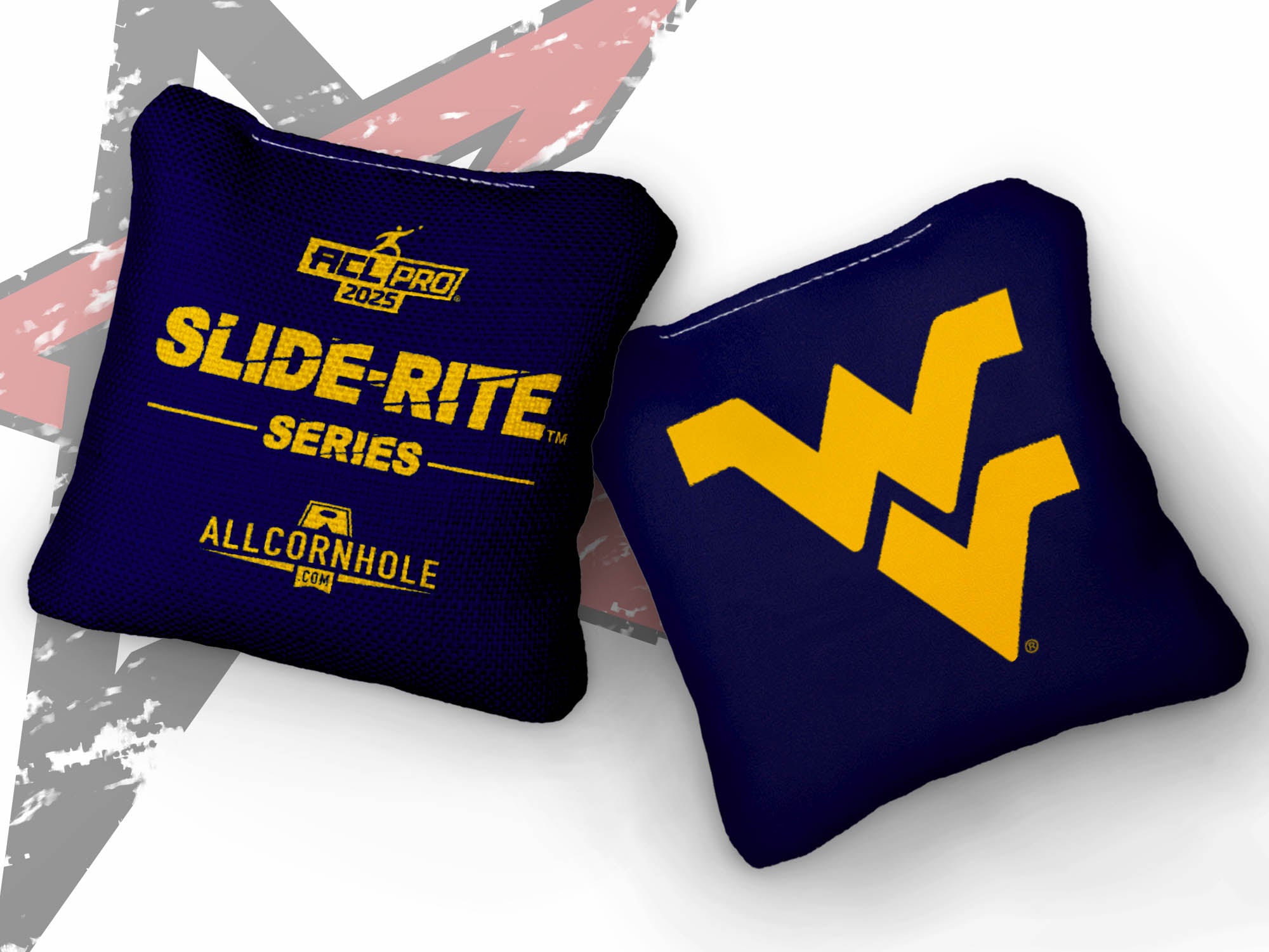 Officially Licensed Collegiate Cornhole Bags - Slide Rite - Set of 4 - West Virginia University