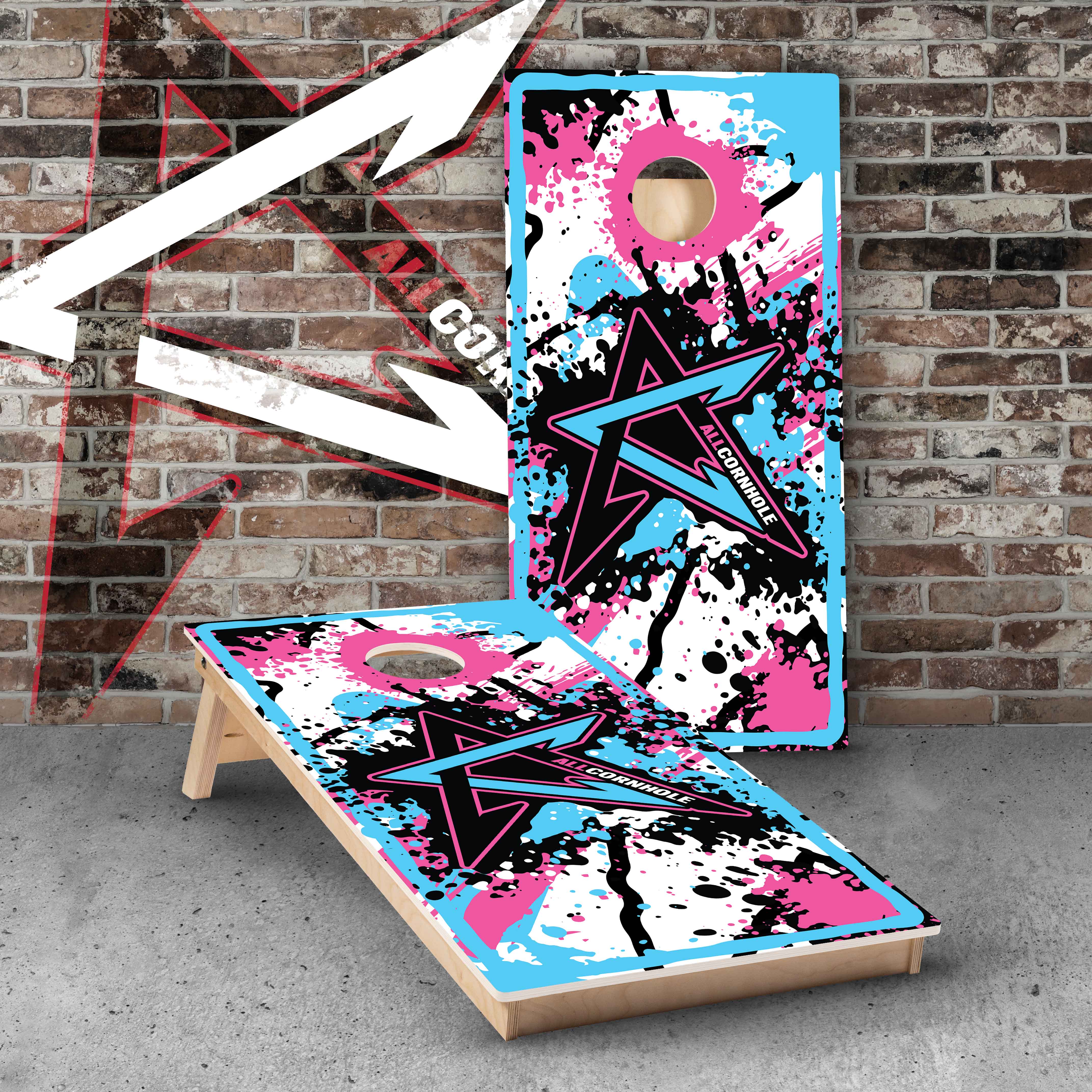 AllCornhole "Paint Splatter" Cornhole Boards- Elite Model