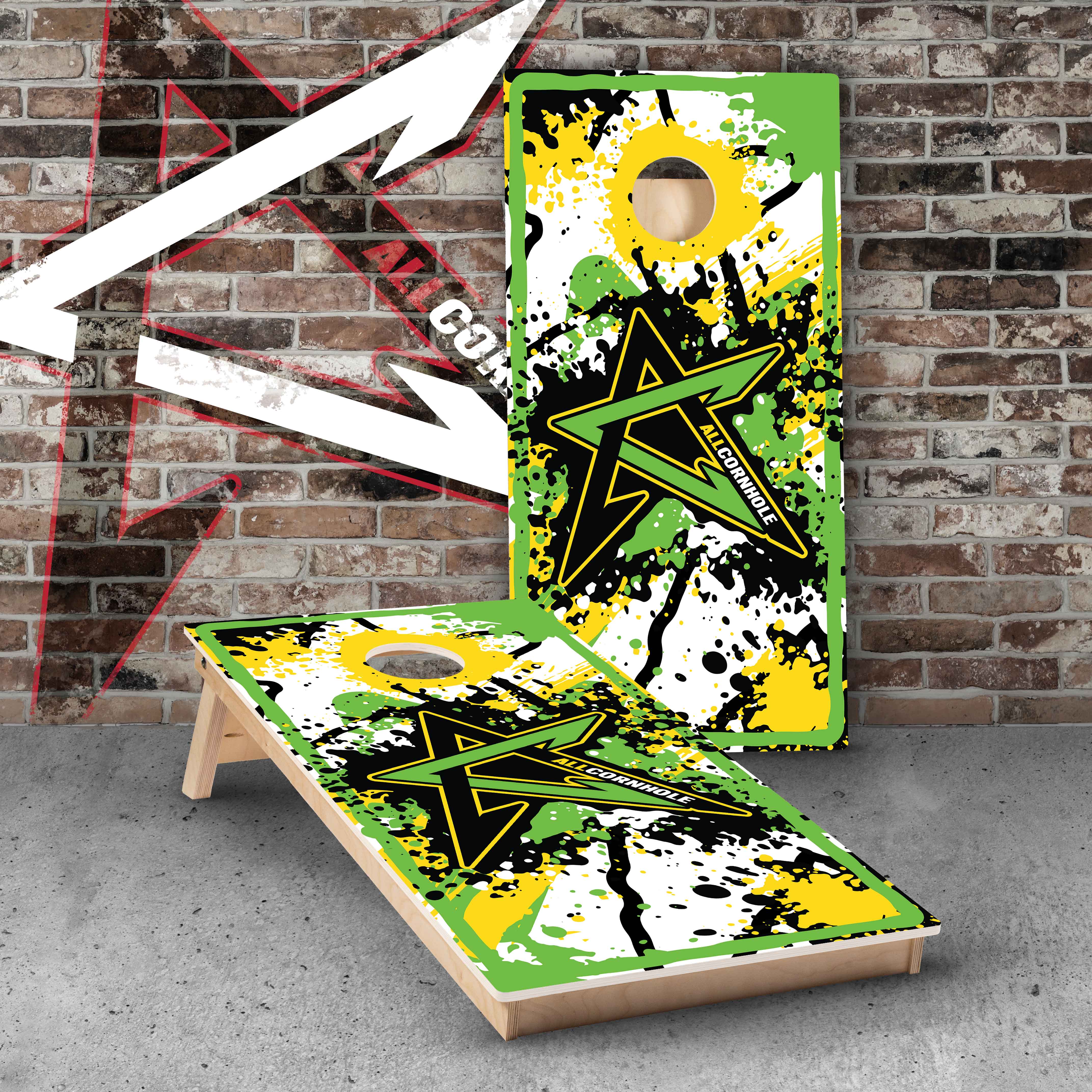 AllCornhole "Paint Splatter" Cornhole Boards- Comp Model