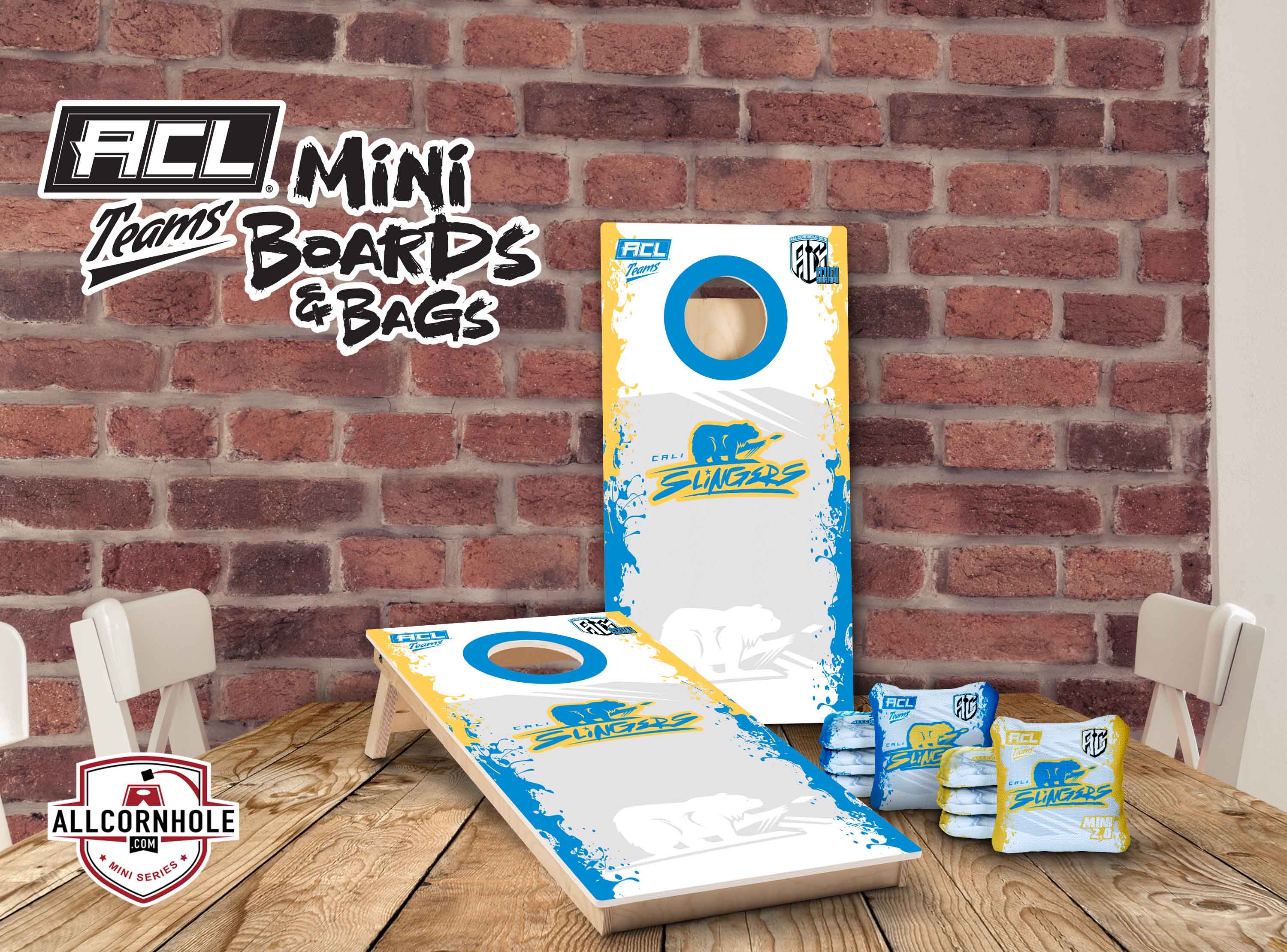 ACL Teams mini Cornhole Board Set - California Slingers