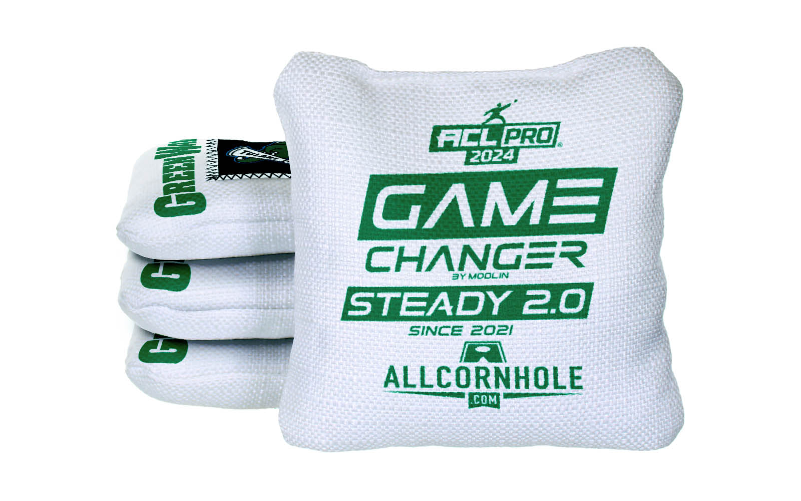 Officially Licensed Collegiate Cornhole Bags - Gamechanger Steady 2.0 - Set of 4 - Tulane University