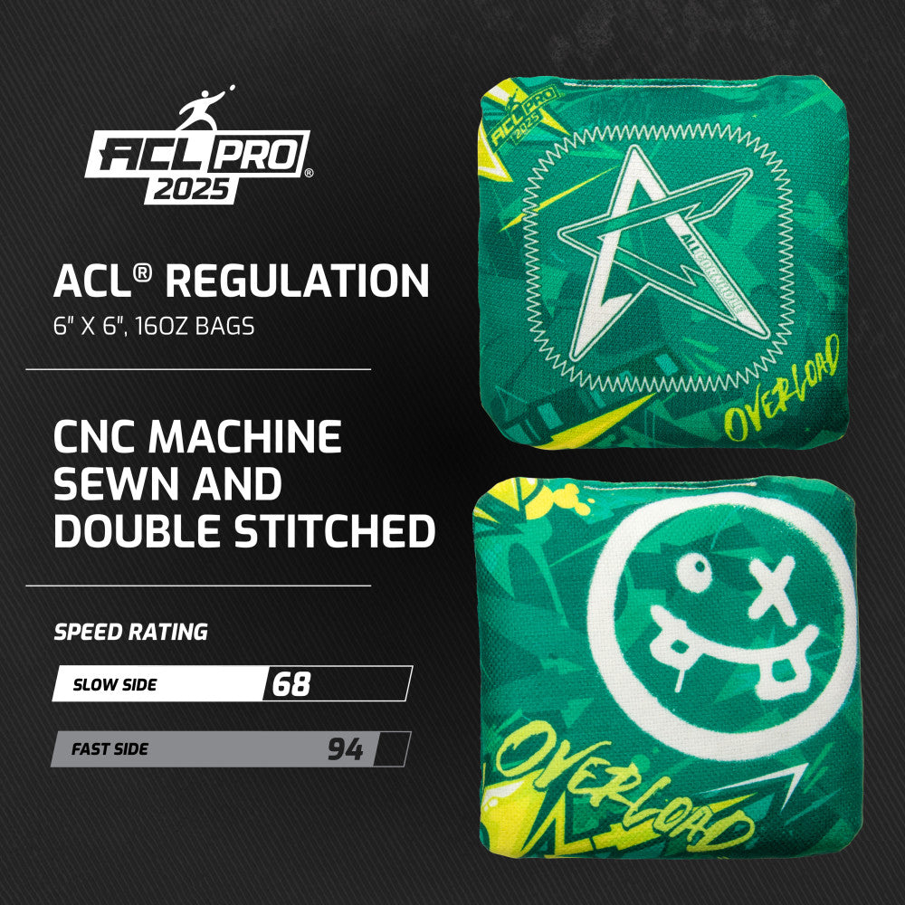 2025 Red Overload ACL Pro Cornhole Bags - Set of 4 Bags