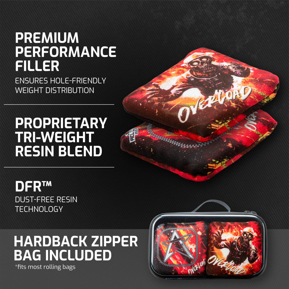 2025 Red Overload ACL Pro Cornhole Bags - Set of 4 Bags