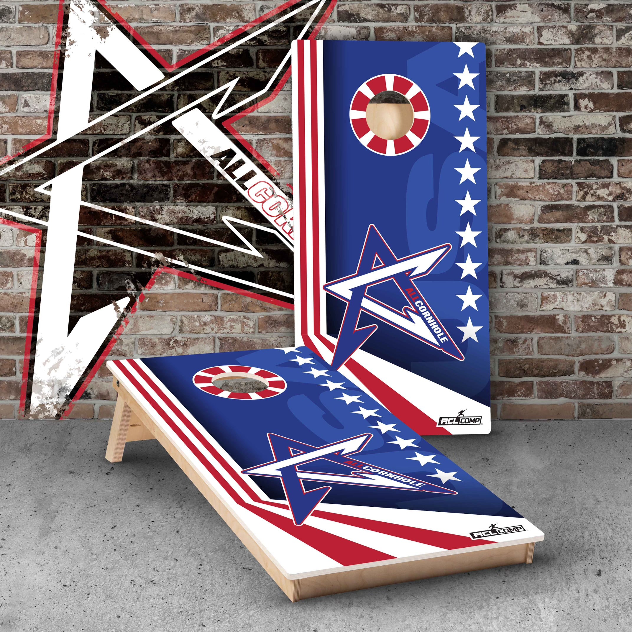 AllCornhole "USA Stripes" Cornhole Boards- Pro Model