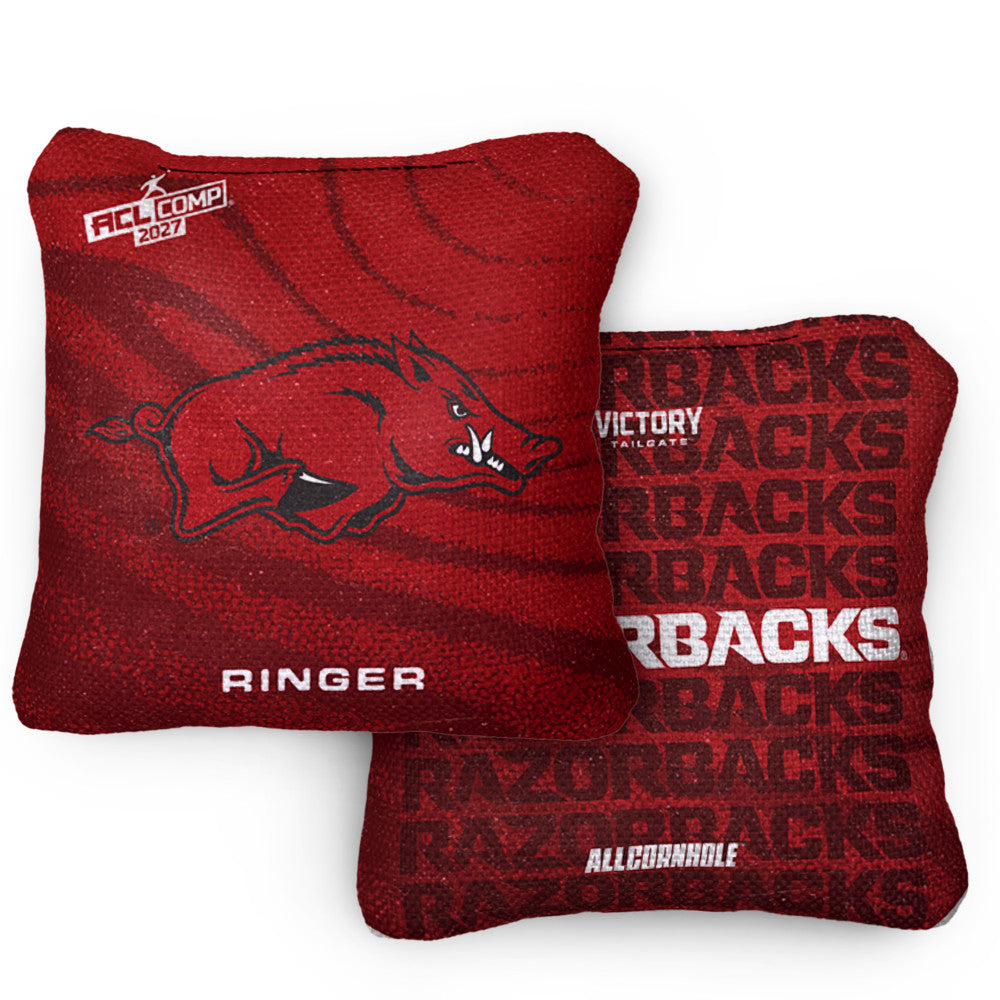 2027 Arkansas Razorbacks RINGER Cardinal ACL Comp Cornhole Bags – Set of 4 Bags