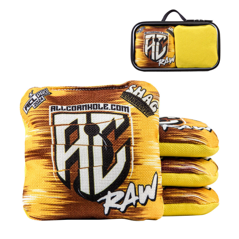 ACL Pro Yellow Shag Contrast Cornhole Bags
