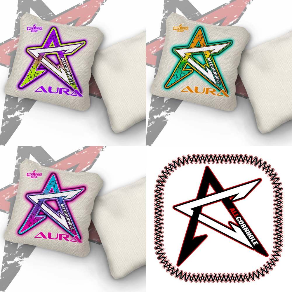 2026 Aura Whiteout Gradient ACL Pro Stamped Cornhole Bags – Set of 4 Bags