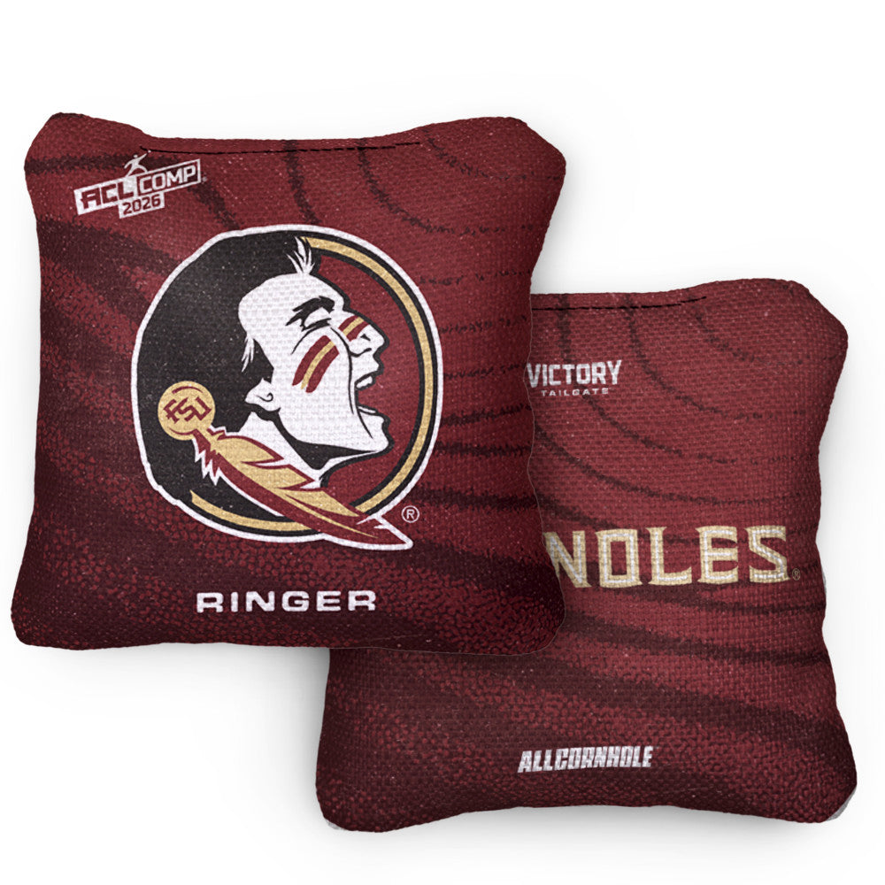 2026 Florida State Seminoles RINGER™️Garnet ACL Comp Cornhole Bags – Set of 4 Bags