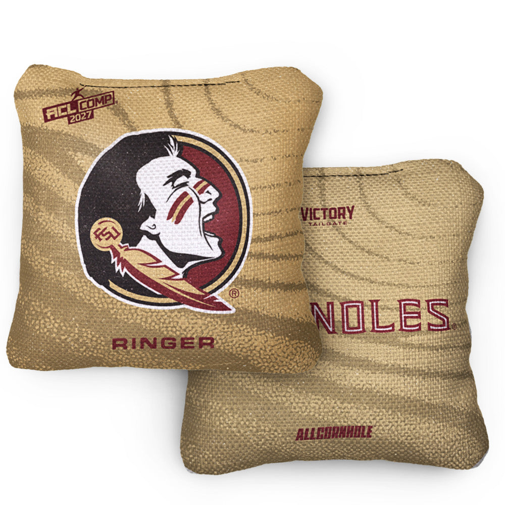 2027 Florida State Seminoles RINGER Gold ACL Comp Cornhole Bags – Set of 4 Bags