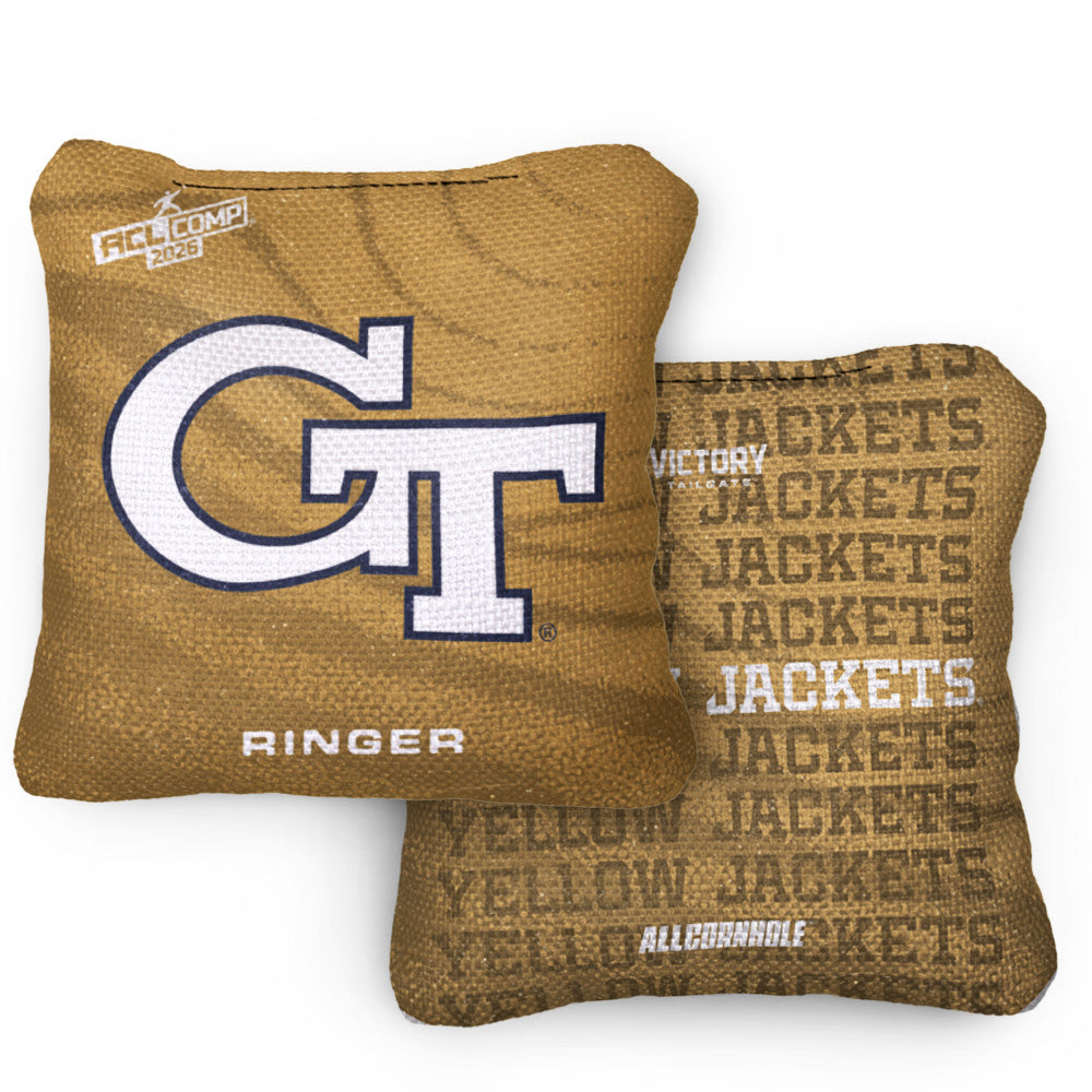 2026 Georgia Tech Yellow Jackets RINGER™️Gold ACL Comp Cornhole Bags – Set of 4 Bags