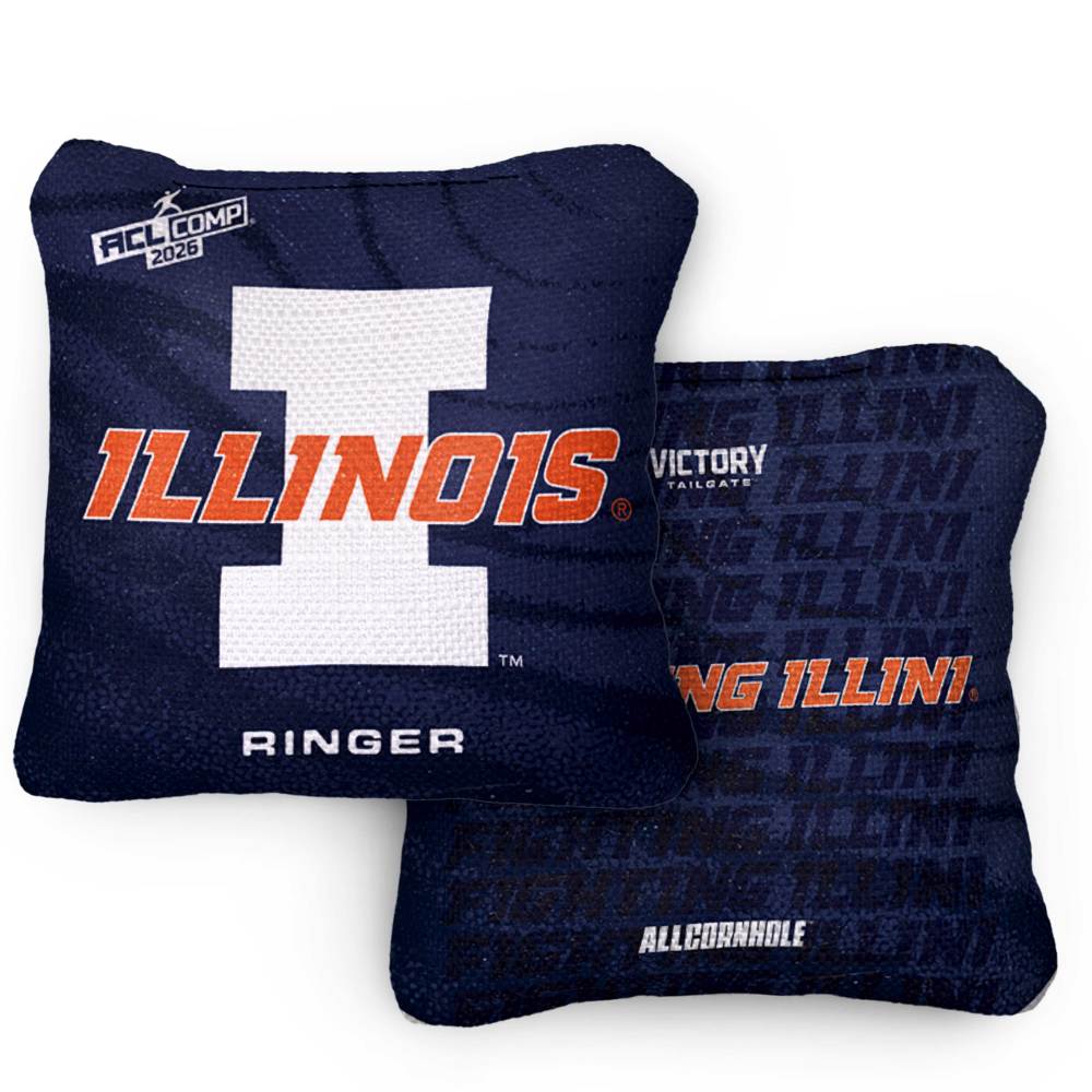 2026 Illinois Fighting Illini  RINGER™️Blue ACL Comp Cornhole Bags – Set of 4 Bags