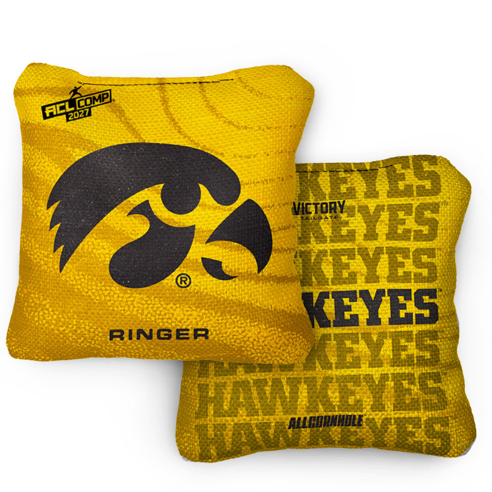 2027 Iowa Hawkeys RINGER Gold ACL Comp Cornhole Bags – Set of 4 Bags