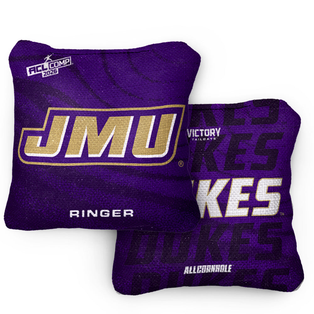 2026 James Madison Dukes RINGER™️Purple ACL Comp Cornhole Bags – Set of 4 Bags