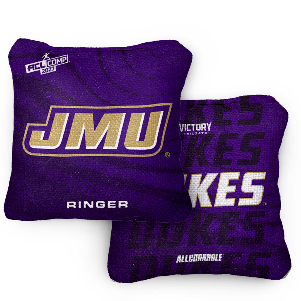 2027 James Madison Dukes RINGER Purple ACL Comp Cornhole Bags – Set of 4 Bags