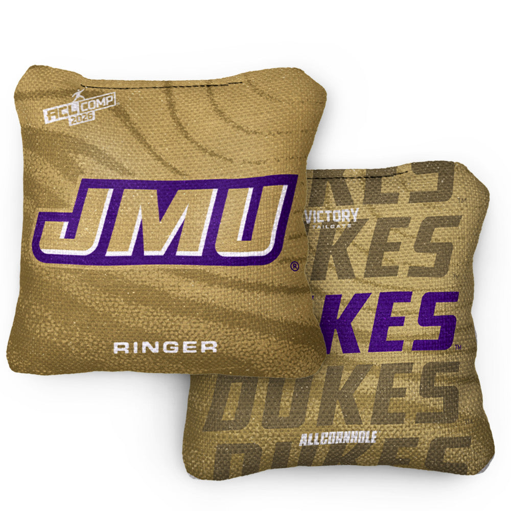 2026 James Madison Dukes RINGER™️Gold ACL Comp Cornhole Bags – Set of 4 Bags
