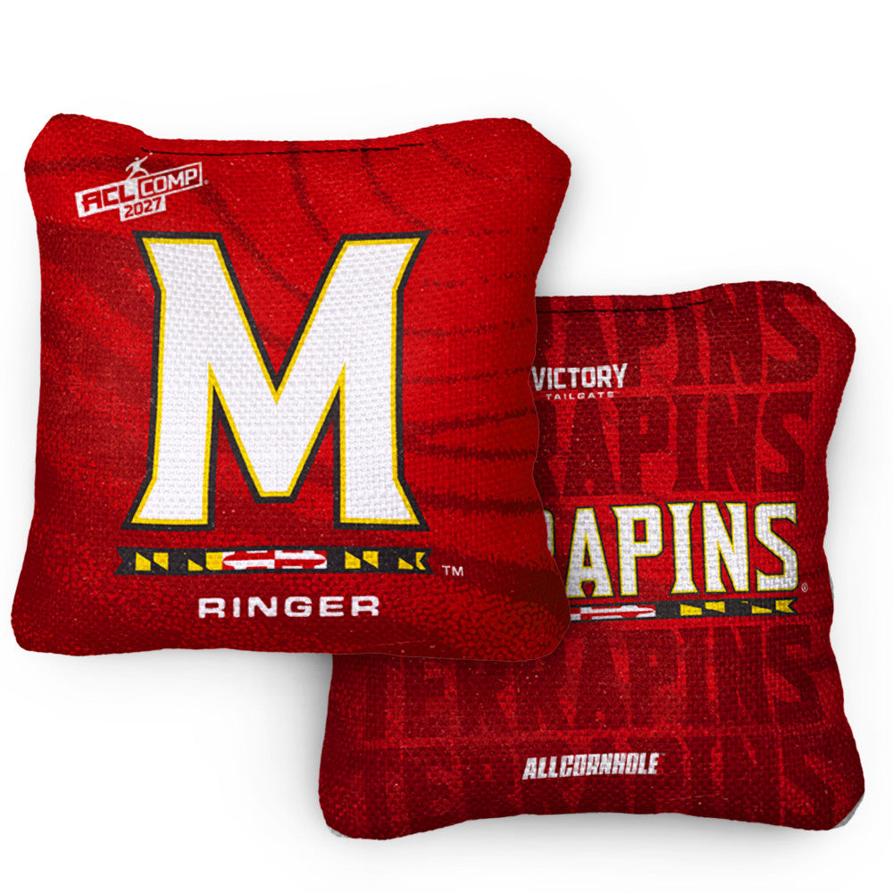 2027 Maryland Terrapins RINGER Red ACL Comp Cornhole Bags – Set of 4 Bags