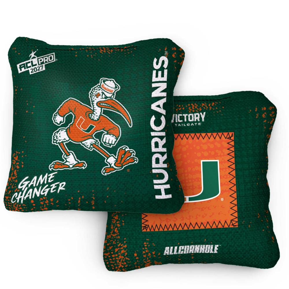 2027 Miami Hurricanes GameChanger™ OG Green ACL Pro Cornhole Bags – Set of 4 Bags