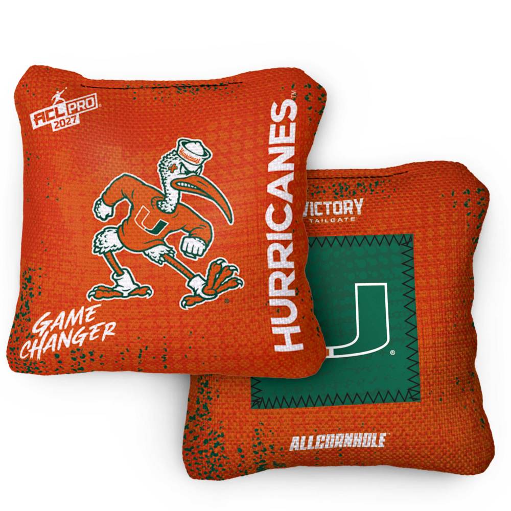 2027 Miami Hurricanes GameChanger™ OG Orange ACL Pro Cornhole Bags – Set of 4 Bags