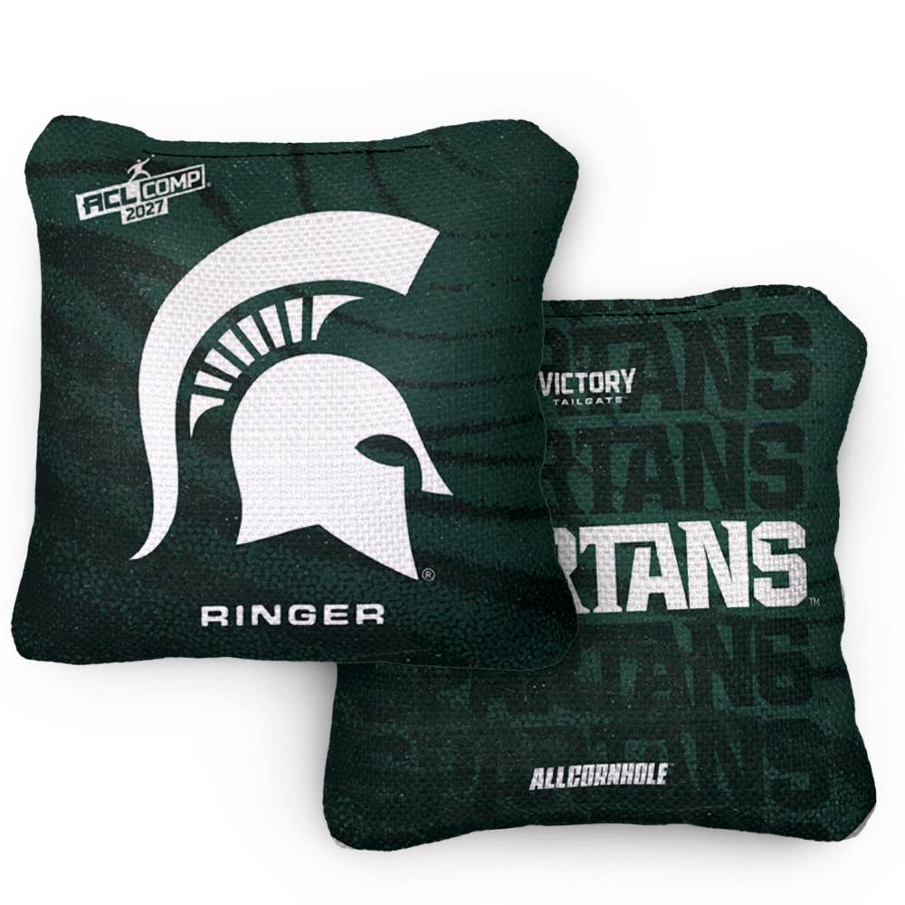 2027 Michigan State Spartans RINGER Green ACL Comp Cornhole Bags – Set of 4 Bags
