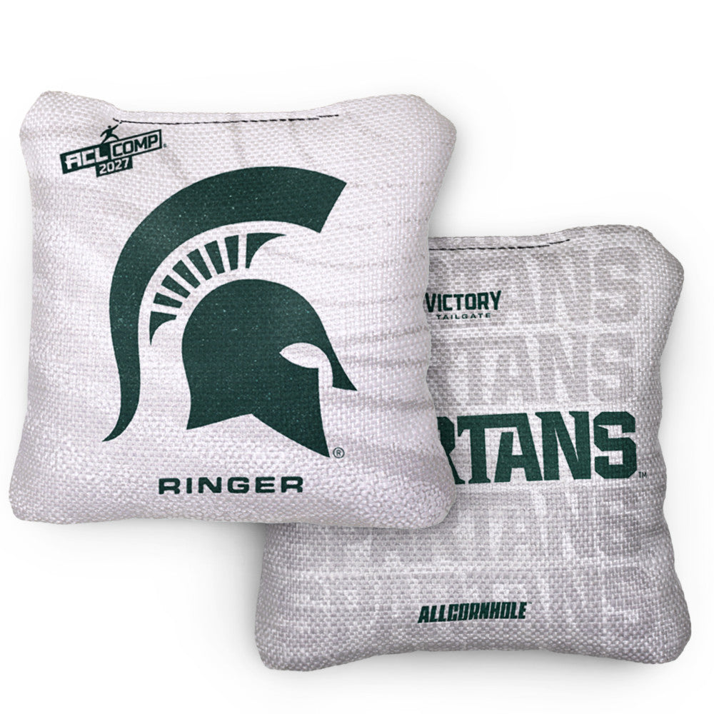 2027 Michigan State Spartans RINGER White ACL Comp Cornhole Bags – Set of 4 Bags