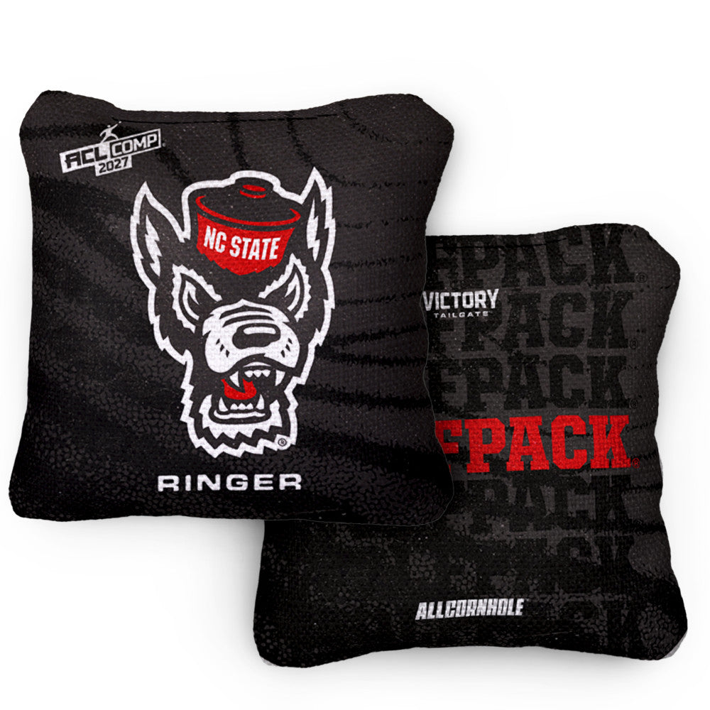 2027 NC State Wolfpack RINGER Black ACL Comp Cornhole Bags – Set of 4 Bags
