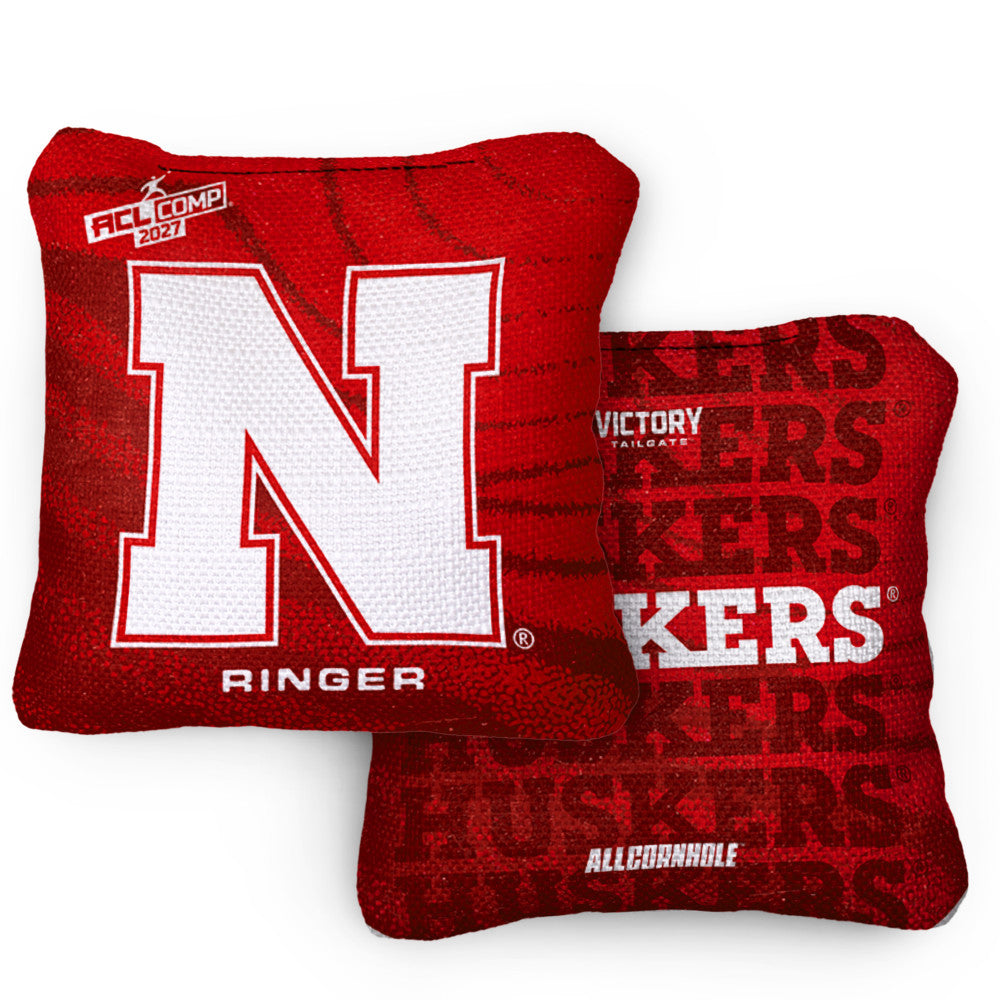 2027 Nebraska Cornhuskers RINGER Red ACL Comp Cornhole Bags – Set of 4 Bags