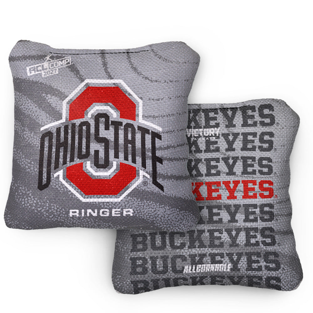 2027 Ohio State Buckeyes RINGER Grey ACL Comp Cornhole Bags – Set of 4