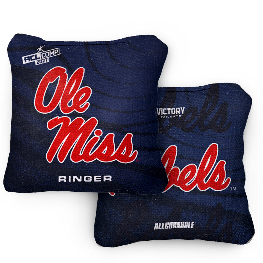 2027 Ole Miss Rebels RINGER Blue ACL Comp Cornhole Bags – Set of 4 Bags