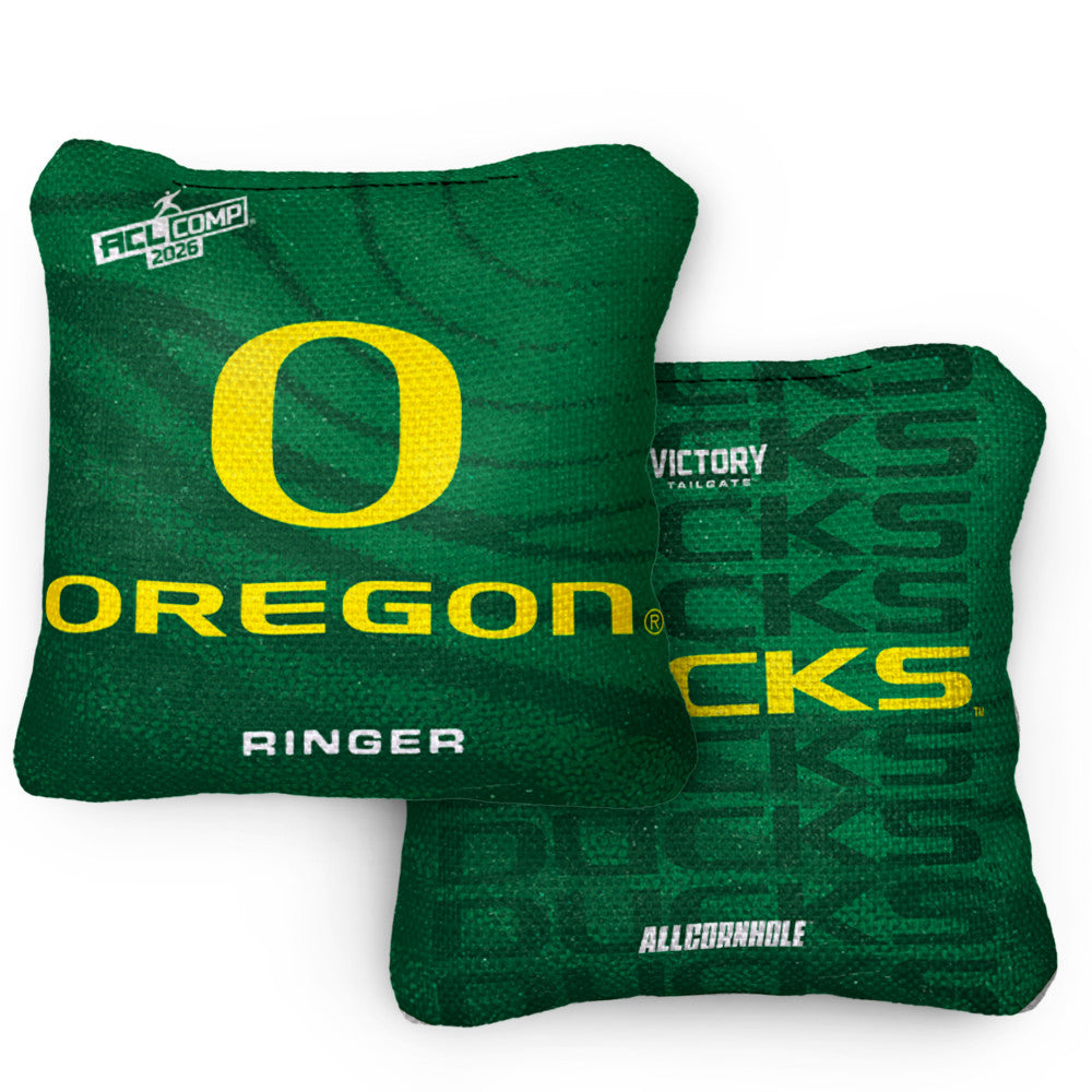 2026 Oregon Ducks RINGER™️Green ACL Comp Cornhole Bags – Set of 4 Bags
