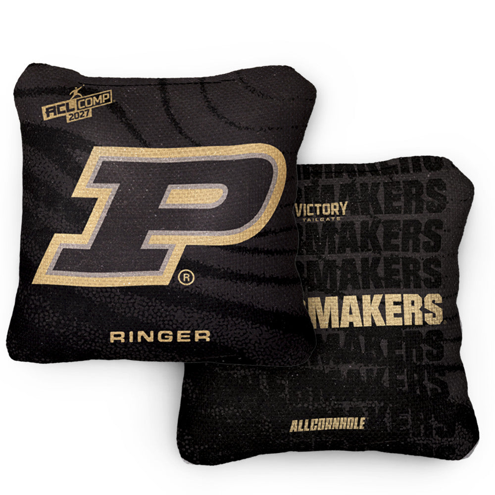 2027 Purdue Boilermakers RINGER Black ACL Comp Cornhole Bags – Set of 4 Bags