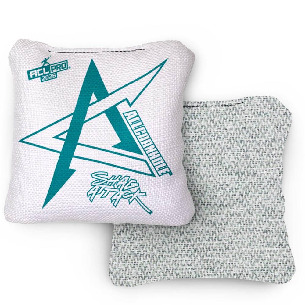2026 Shag Attack Whiteout ACL Pro Stamped Cornhole Bags – Set of 4 Bags