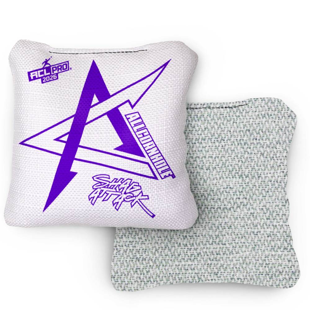 2026 Shag Attack Whiteout ACL Pro Stamped Cornhole Bags – Set of 4 Bags