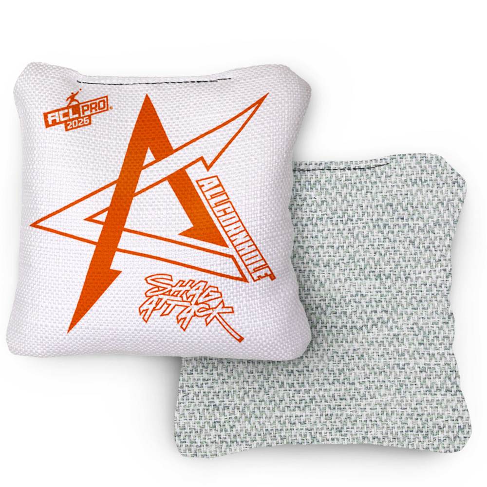 2026 Shag Attack Whiteout ACL Pro Stamped Cornhole Bags – Set of 4 Bags